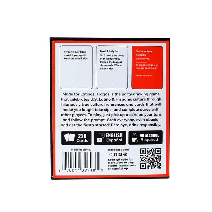 Tragos Drinking Card Game - Made by Latinos, mostly for Latinos.