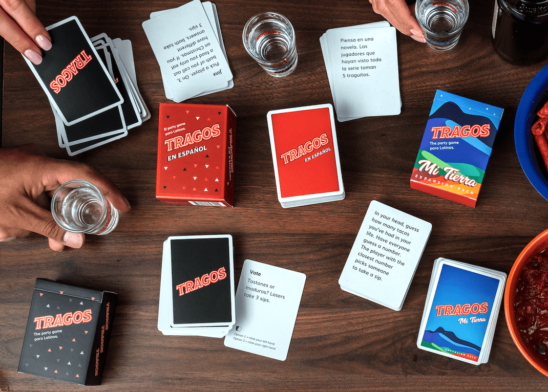 Tragos Party Game for Latinos - Original Drinking Card Game for Adults